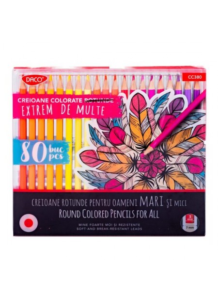 Creioane colorate 80 culori DACO CC380