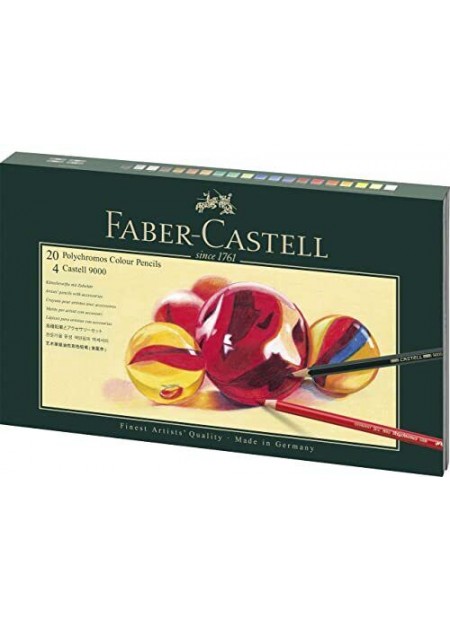 Set cadou 20 creioane colorate Polychromos+accesorii Faber Castell FC210051