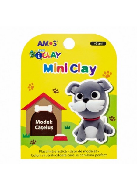 Plastilina AMOS iClay MiniClay AM-27, diverse modele, 30 g, 4 culori/cutie