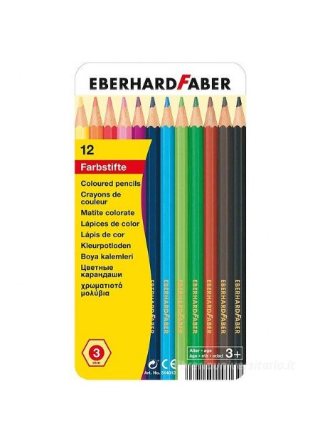 Creioane colorate 12 culori cutie metal 