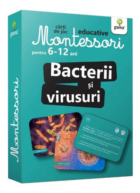 Bacterii si virusuri. Carti de joc Montessori pentru 6-12 ani