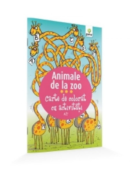 Carte de colorat cu activitati - animale de la zoo (3+ ani)