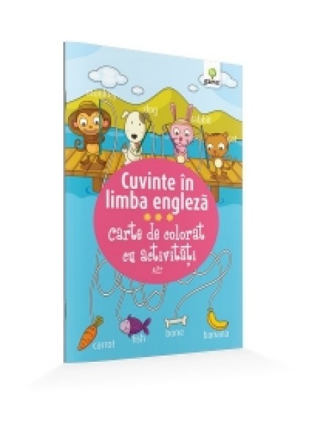 Carte de colorat cu activitati - cuvinte in limba engleza (3+ ani)