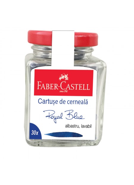 Cartuse cerneala mici albastre 30 buc/borcan faber-castell