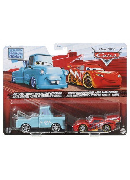 CARS3 SET 2 MASINUTE METALICE DRIFT PARTY MATER SI DRAGON FULGER MCQUEEN